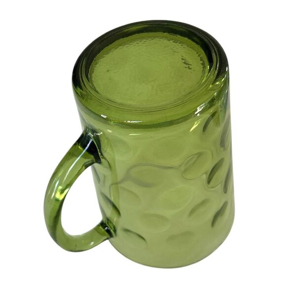 Vintage Hazel Atlas El Dorado Green Glass Pitcher With Interior Raised Dots - Picture 5 of 5